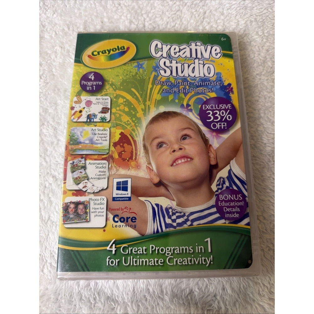 Crayola Creative Studio Draw, Paint, Animate and Edit Photos PC CD ROM NIP New